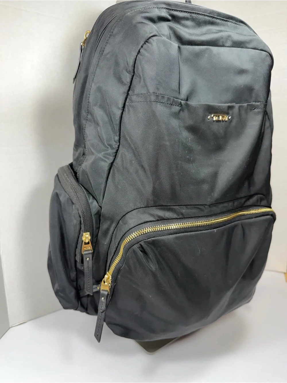 Tumi Black Nylon Backpack with Gold-Tone Hardware used